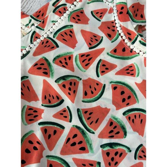 Maeve Anthropologie Watermelon Fruit Top Size 0 Summer Blouse - Picture 4 of 7